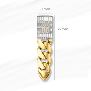 Femmes entièrement glacé plaqué or massif taille émeraude Moissanite diamant boucles d'oreilles goutte classique Hip Hop Style mode fait alliage - Product Image 3