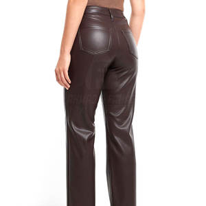 กางเกงหนังลำลองผู้หญิงเทรนด์ปี 2026 เอวกลาง ทรงตรง ระบายอากาศ กันลม เป็นมิตรกับสิ่งแวดล้อม ผลิตตามสั่ง ความยาวเต็มตัว - Product Image 2