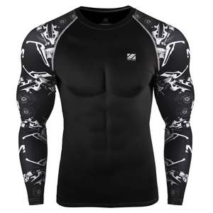 Rashguard MMA Rash Guard Chemises de compression personnalisées Unisexe Manches longues Polyester/Spandex de haute qualité Logo personnalisé - Product Image 3