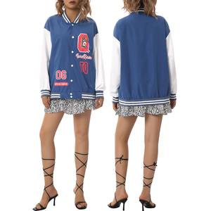 Blouson d'aviateur d'hiver court personnalisable du fabricant OEM pour femmes, manteau universitaire à capuche, support en chenille, broderie, impression scolaire - Product Image 3