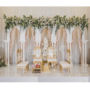 Mariage moderne Style ouvert Mandap romain Thème ouvert créatif Décoration de Mandap de mariage Mariage hindou Scène ouverte Décor de Mandap USA - Product Image 1