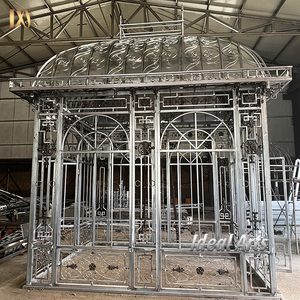 Custom Wrought Iron Glass Greenhouse Classical <strong>Victorian</strong> Style <strong>Garden</strong> Wrought Iron Gazebo for Luxury Backyard Landscaping - Product Image 5