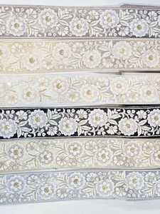 Multi-Colored Lace Embroidery on 100% Cotton Tulle Fabric Clothing Accessories and <b>Art</b> Decoration - Product Image 3