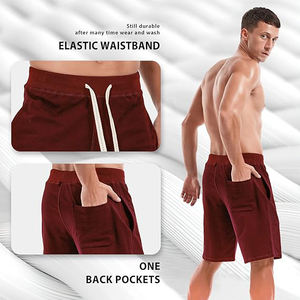 Shorts en molleton pour hommes, tissu en coton doux, coupe décontractée, taille élastique, confort décontracté pour l'été - Product Image 5