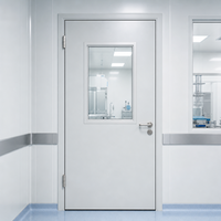 Porte battante en acier galvanisé pour salle blanche, porte hermétique anti-poussière avec fenêtre d'observation pour atelier de laboratoire pharmaceutique
