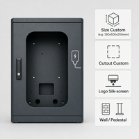 Boîtier de protection pour chargeur de VE 350x500x200mm IP65 en acier laminé à froid, montage mural, boîtier vide pour station de recharge