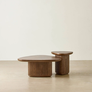Mesa de Centro Moderna Extensible y Móvil de Madera con Almacenamiento para Sala de Estar y Oficina con Acabado en Nogal - Product Image 3