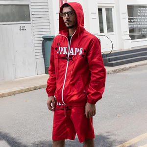 ชุดเสื้อกันลมสำหรับผู้ชายชุดวอร์มผ้าโพลีเอสเตอร์มีซิปและกางเกงขาสั้น - Product Image 6