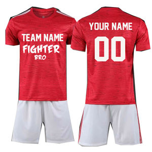 Uniformes de fútbol juveniles de manga corta personalizados al por mayor, conjunto de camisetas de fútbol para niños, poliéster sublimado para entrenamiento de talla grande para adultos - Product Image 5