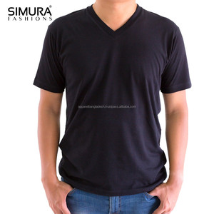Camiseta con Cuello en V de Nuevo Estilo para Hombre, Ropa Casual Urbana, Moderna y Elegante, Corte Regular, Transpirable, Manga Corta, Poliéster/Algodón, OEM - Product Image 1