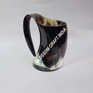 Cuerno Vikingo Natural para Beber, Cuerno de Buey de 500 ml, Taza de Cerámica con Tapa de Estilo Medieval, Regalo Perfecto para Tiendas de Hidromiel Estadounidenses - Product Image 5