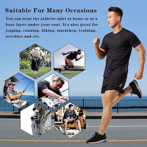 Oem Service Haute Qualité T-shirt de Sport à Séchage Rapide pour Homme Manches Courtes Coupe Slim Respirant Haut de Fitness à Col Rond - Product Image 4