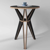 Nouvelle conception de table basse ronde pliable en bois minimaliste et écologique, sans assemblage par vis