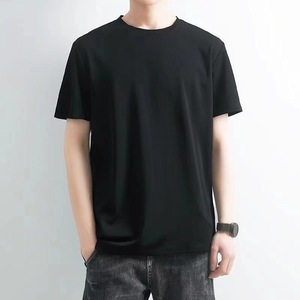 100% algodón de alta calidad para hombres, camisetas informales esenciales con hombros caídos, diseño de logotipo personalizado, camiseta en blanco para hombres, envío DDP - Product Image 1