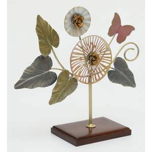 Elegante acento de metal con temática de hojas de Lupin Instalación de mesa duradera para decoración interior del hogar - Product Image 3