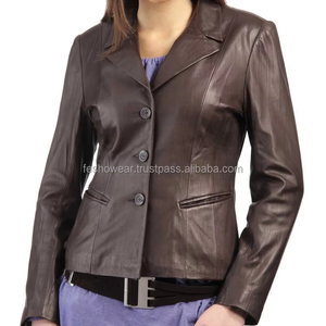 Blouson bombardier en cuir de haute qualité pour femmes coupe ajustée en peau de mouton véritable élégant automne hiver respirant vêtements d'extérieur à la mode OEM - Product Image 2