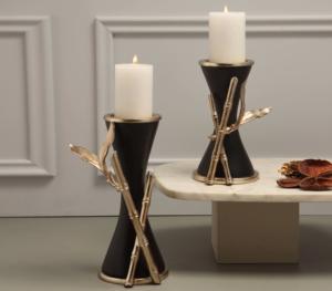 เชิงเทียนโลหะคุณภาพสูงสำหรับตกแต่งสถานที่จัดงาน กันน้ำและทนทาน รับทำสี/โลโก้ตามสั่ง สำหรับโรงแรม ร้านกาแฟ และสถานที่จัดงาน - Product Image 1