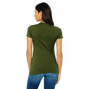 T-Shirt Slim pour femmes, 100% Airlume, en coton peigné avec anneau, 32 simple, 4.2 oz Olive - Product Image 3