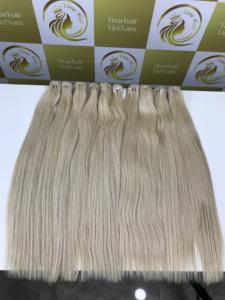 Cheveux blonds trame 60cm 100% brut vietnamien droite Remy Extension de cheveux non transformés vierge cuticule cheveux alignés Style naturel - Product Image 4