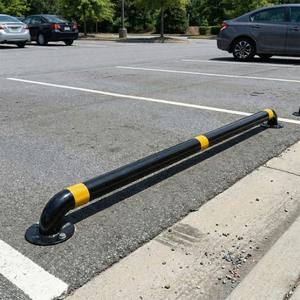 Set of 10 Black 180x10cm 60mm Iron Vehicle <b>Stoppers</b> for Parking Lot Made of Plastic - Product Image 1