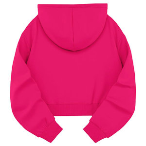 Casual Streetwear Drop Shoulder Figures Sudaderas con capucha ecológicas transpirables de punto de manga larga Sudadera con capucha recortada para mujer - Product Image 2