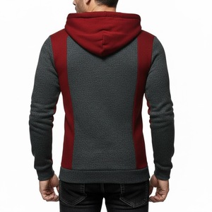 Sweat-shirt à capuche pour homme, logo personnalisé en gros, mode, bloc de couleur, coupe ajustée, manches raglan, pull en molleton de coton, vêtements de sport pour la salle de sport - Product Image 2