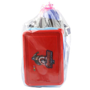 Bouteille d'eau scolaire avec boîte à lunch Noir & Bleu Royal - 1100 ML - Product Image 2