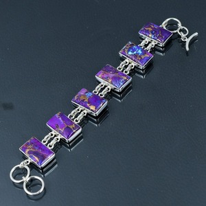 925เงินแท้พลอยเทอร์ควอยซ์สปินเนอร์สร้อยข้อมือปรับได้ December birthstone เครื่องประดับแฮนด์เมดของขวัญสำหรับวันเกิด - Product Image 3