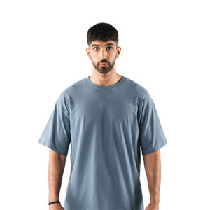 T-shirts hommes de haute qualité 100% coton couleur unie personnalisé à manches courtes décontracté ample surdimensionné conception avec longue longueur - Product Image 1