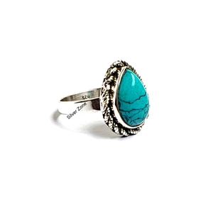 Anillo turquesa Plata de Ley 925 Joyería hecha a mano Venta al por mayor a granel Anillos de plata fina Joyería hecha a mano India - Product Image 2
