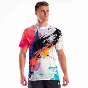 T-shirt en polyester imprimé par sublimation personnalisée pour hommes, chemise élégante à manches courtes avec un ajustement confortable pour un usage quotidien et décontracté - Product Image 4