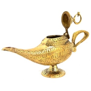 High Quality Brass Decorative Aladdin <b>Lamp</b> With Engraving Polish Finished For Home Decor Metal Aladdin Chirag - Product Image 3
