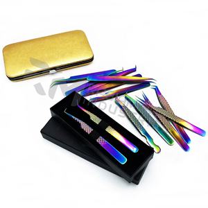 แหนบต่อขนตาสแตนเลสสตีล RMI รับทำโลโก้แบรนด์ส่วนตัว คุณภาพสูง สีพลาสมาหลากหลาย - Product Image 2