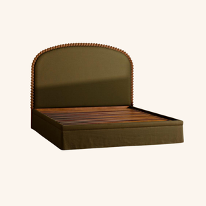 Cama de Almacenamiento Lujosa Tamaño Queen y King con Acabado Suave Color Oliva y Adornos de Cuentas para Dormitorio o Apartamento, Muebles para el Hogar - Product Image 3