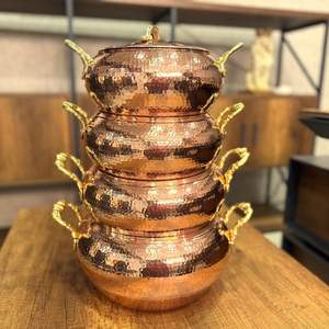 Ustensiles de cuisine traditionnels en cuivre faits à la main Grilles indiennes et poêles à griller Handi en métal - Product Image 4