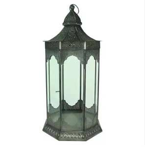 Décoration de Noël de luxe de bougeoir d'ouragan de fer fait à la main durable - Product Image 1