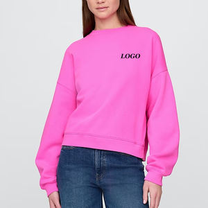 เสื้อสเวตเชิ้ตผู้หญิงทรงหลวม แขนยาว ดีไซน์ไหล่ตก สวมใส่สบาย พร้อมบริการออกแบบโลโก้ตามสั่ง เหมาะสำหรับใส่ลำลอง - Product Image 1