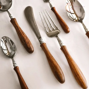 Natural Finish <b>Wooden</b> Cutlery Set Lightweight Strong Reusable <b>Utensils</b> for Home Hotel & Restaurant - Product Image 5