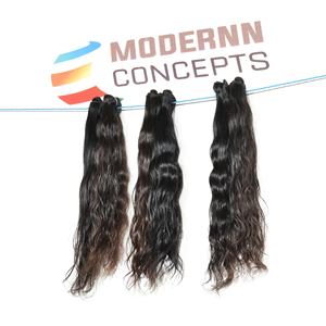 Extensiones de cabello humano virgen natural 100% sin procesar de 8-36 pulgadas de largo ondulado de colores naturales de templo indio - Product Image 4