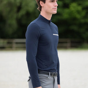 Camiseta de Manga Larga para Hombre, para Montar a Caballo, Tejido Ligero y Refrigerante, Transpirable, Capa Base para Entrenamiento en Establos, Personalizable - Product Image 5