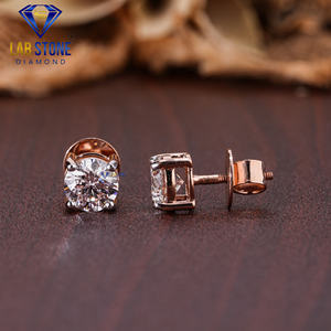 ต่างหูสตั๊ดกลมสุกใสขนาด0.93 TDW labgrown hpht/cvd เพชร VS1ความชัดเจนมาตรฐาน IGI ทอง18K พร้อมเครื่องประดับใส VS1 - Product Image 2