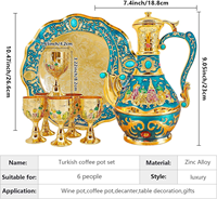 Meilleures ventes 2024 : Ensemble de 6 tampons à café turc et arabe en laiton moulé, avec couvercle vintage, couleur personnalisable, faible MOQ pour la maison
