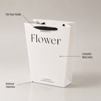 Sac cadeau en papier kraft trapézoïdal avec logo personnalisé et poignée pour fleuriste, emballage cadeau de détail, fournisseur en gros