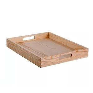 Plateau en bois carré personnalisé de qualité supérieure plateau de service avec poignée en métal pour les fruits et le serveur de café prix de gros - Product Image 3