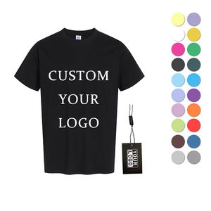 T-shirt pour homme 100% en coton biologique tricoté et respirant avec logo personnalisé imprimé motif solide - Product Image 1