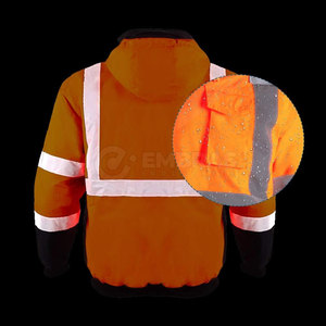 Chaqueta impermeable de trabajo para hombre con capucha para todas las condiciones climáticas, chaqueta de trabajo a prueba de viento con forro polar cálido para uso en invierno - Product Image 6