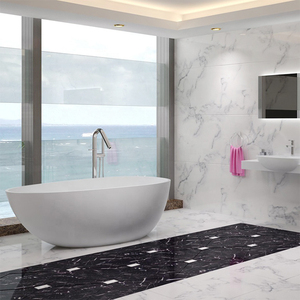 Bulk Sell White Strong and Durable Polystone Free Standing Bath Tub Large Solid Surface Whirlpool Tub