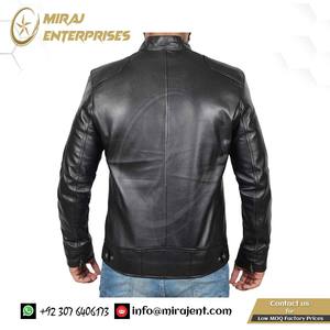 Vestes en cuir personnalisées pour hommes en cuir d'agneau véritable, respirante, coupe-vent, style moto, veste en cuir pour hommes - Product Image 3