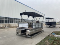 Bateau ponton familial de pêche en aluminium Allsea 2023, petit bateau ponton pour moteurs hors-bord