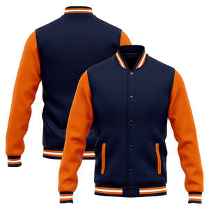Custom Unisex Formal Coated Varsity Jackets Breathable Windproof Waterproof <b>Canvas</b> Cotton Polyester Lining College Front - Product Image 2